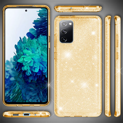NALIA Glitzerhülle für Samsung Galaxy S20 FE – Funkelnder Glitzer-Look & Grip – SHINEPOP (Silikon Case) – Marke aus Berlin