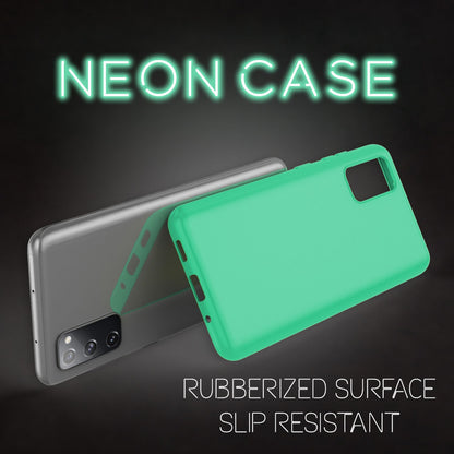 NALIA Neon Silikonhülle für Samsung Galaxy S20 FE – Soft-Touch & Signal-Neon – NEONSHOCK (Matte Schutzhülle) – Marke aus Berlin
