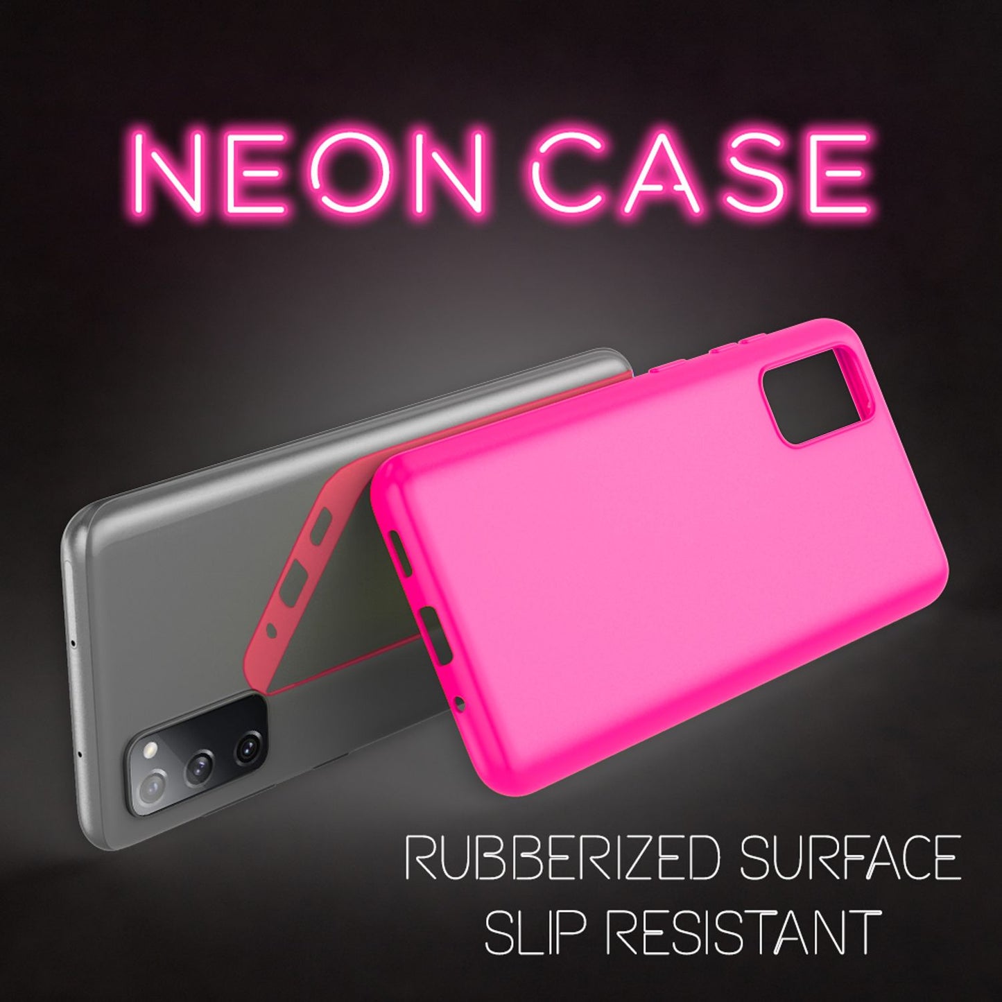 NALIA Neon Silikonhülle für Samsung Galaxy S20 FE – Soft-Touch & Signal-Neon – NEONSHOCK (Matte Schutzhülle) – Marke aus Berlin