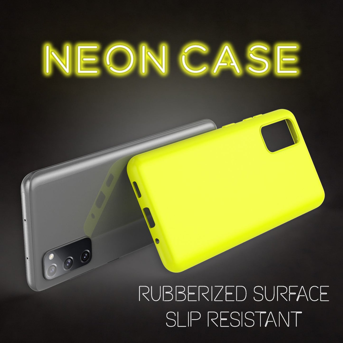 NALIA Neon Silikonhülle für Samsung Galaxy S20 FE – Soft-Touch & Signal-Neon – NEONSHOCK (Matte Schutzhülle) – Marke aus Berlin