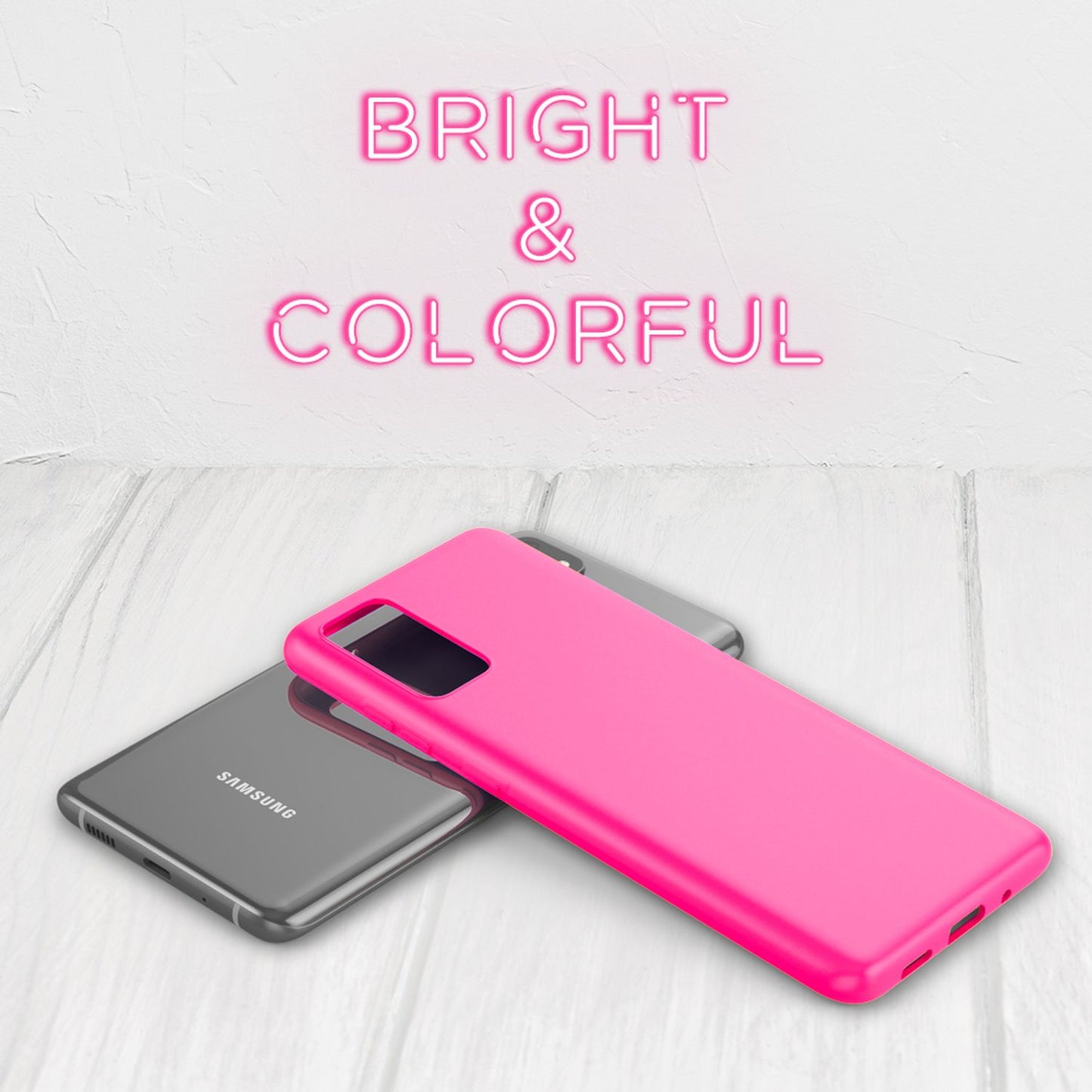 NALIA Neon Silikonhülle für Samsung Galaxy S20 FE – Soft-Touch & Signal-Neon – NEONSHOCK (Matte Schutzhülle) – Marke aus Berlin