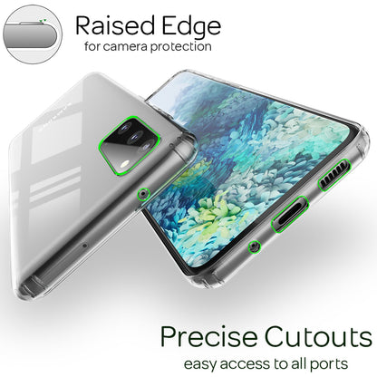NALIA Transparente Hülle für Samsung Galaxy S20 – Harte Rückseite & Silikon Rand – IGNITE (Stoßfeste Handyhülle & Verstärkte Ecken) – Marke aus Berlin