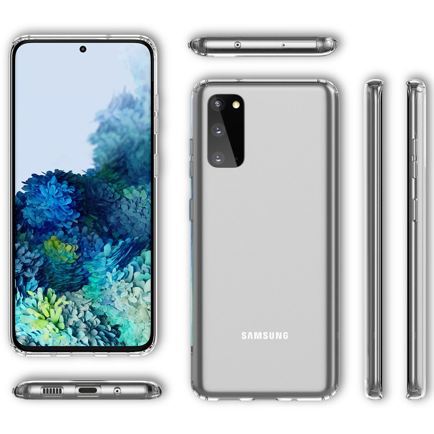 NALIA Transparente Hülle für Samsung Galaxy S20 – Harte Rückseite & Silikon Rand – IGNITE (Stoßfeste Handyhülle & Verstärkte Ecken) – Marke aus Berlin