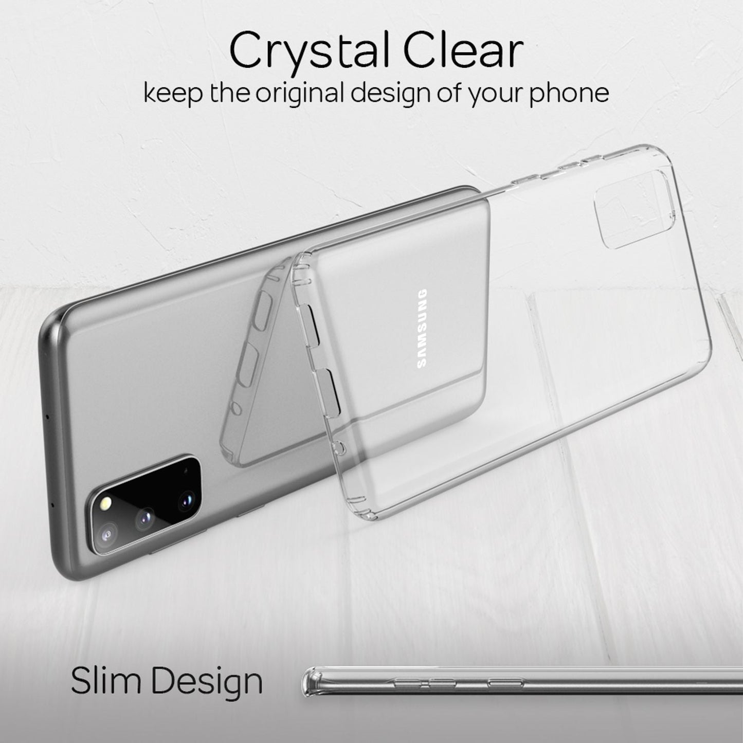 NALIA Transparente Hülle für Samsung Galaxy S20 – Harte Rückseite & Silikon Rand – IGNITE (Stoßfeste Handyhülle & Verstärkte Ecken) – Marke aus Berlin