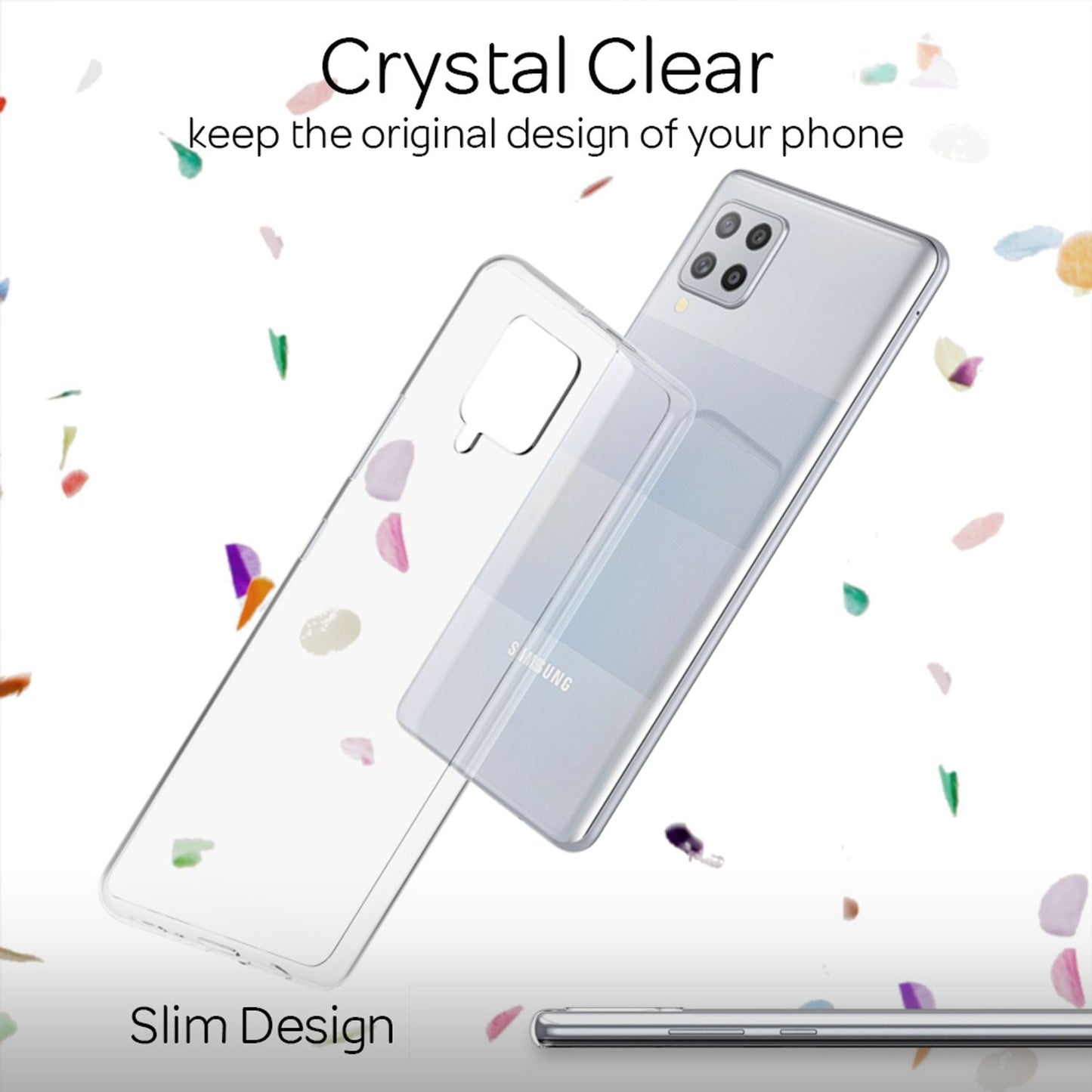 NALIA Transparente Silikonhülle für Samsung Galaxy A42 5G – Anti-Gelb & Rutschfest – GLAZE (Handyhülle Kristallklar, Schlank & Stoßfest) – Marke aus Berlin