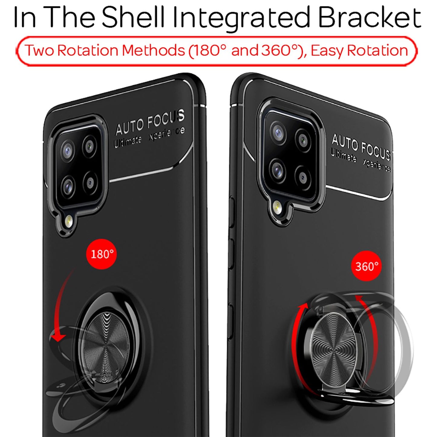 NALIA Ringhülle für Samsung Galaxy A42 5G – Ring-Ständer 360° & für Magnet-Halter – GRIP360 (Mattiertes Silikon Case) – Marke aus Berlin