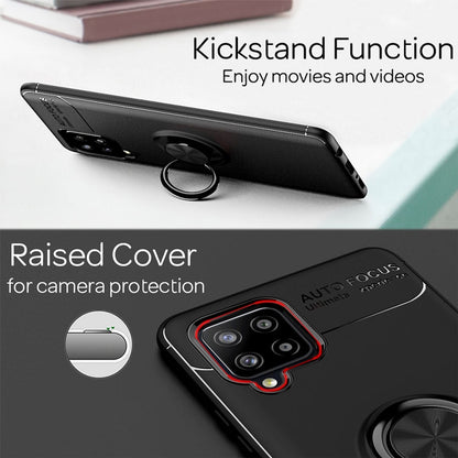 NALIA Ringhülle für Samsung Galaxy A42 5G – Ring-Ständer 360° & für Magnet-Halter – GRIP360 (Mattiertes Silikon Case) – Marke aus Berlin