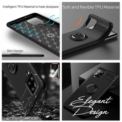 NALIA Ringhülle für Samsung Galaxy A42 5G – Ring-Ständer 360° & für Magnet-Halter – GRIP360 (Mattiertes Silikon Case) – Marke aus Berlin