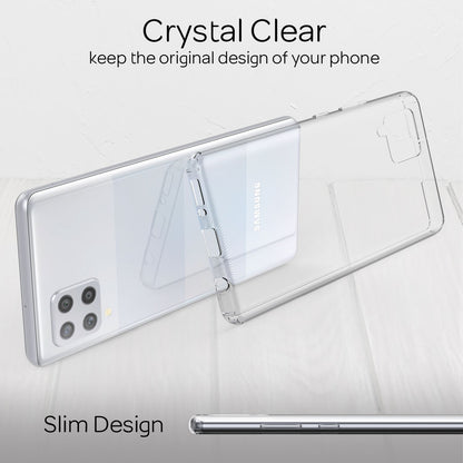 NALIA Transparente Hülle für Samsung Galaxy A42 5G – Harte Rückseite & Silikon Rand – IGNITE (Stoßfeste Handyhülle & Verstärkte Ecken) – Marke aus Berlin