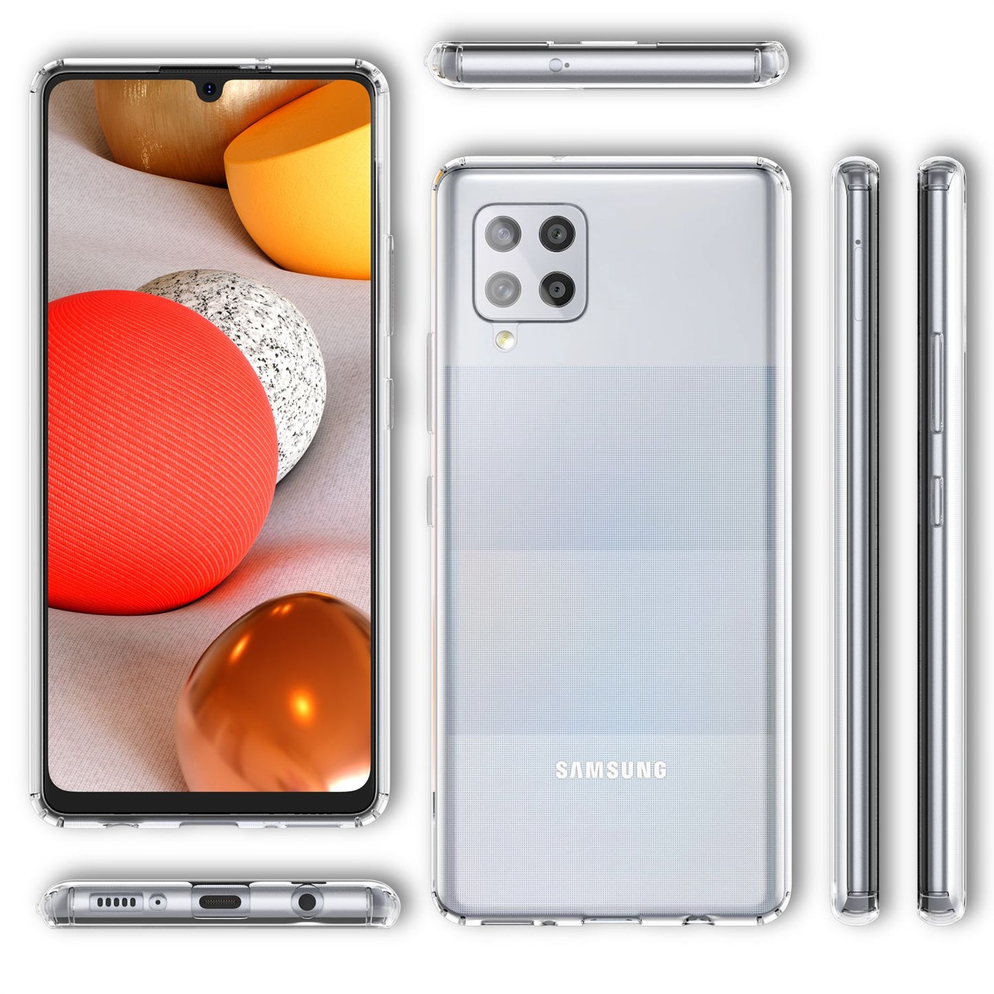 NALIA Transparente Hülle für Samsung Galaxy A42 5G – Harte Rückseite & Silikon Rand – IGNITE (Stoßfeste Handyhülle & Verstärkte Ecken) – Marke aus Berlin