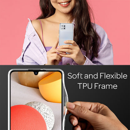 NALIA Transparente Hülle für Samsung Galaxy A42 5G – Harte Rückseite & Silikon Rand – IGNITE (Stoßfeste Handyhülle & Verstärkte Ecken) – Marke aus Berlin