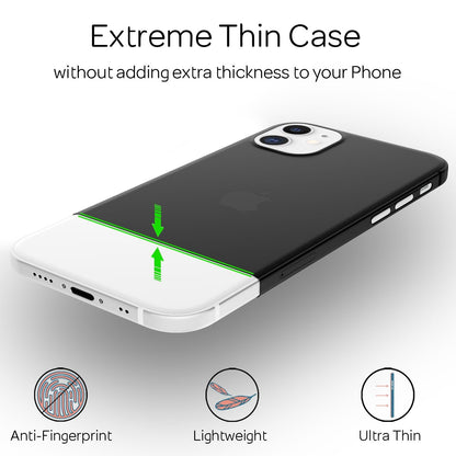 NALIA Ultra Slim Hardcase für iPhone 12 Mini – Matt-Transparent & 0.3mm Dünn – PHANTOM (Dünnes Cover & Kamera-Vollschutz) – Marke aus Berlin