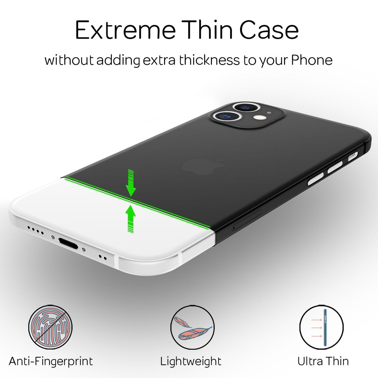 NALIA Ultra Slim Hardcase für iPhone 12 Mini – Matt-Transparent & 0.3mm Dünn – PHANTOM (Dünnes Cover & Kamera-Vollschutz) – Marke aus Berlin