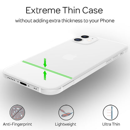 NALIA Ultra Slim Hardcase für iPhone 12 Mini – Matt-Transparent & 0.3mm Dünn – PHANTOM (Dünnes Cover & Kamera-Vollschutz) – Marke aus Berlin