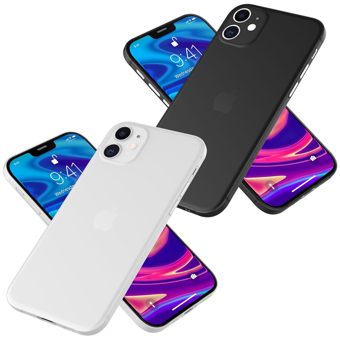 NALIA Ultra Slim Hardcase für iPhone 12 Mini – Matt-Transparent & 0.3mm Dünn – PHANTOM (Dünnes Cover & Kamera-Vollschutz) – Marke aus Berlin