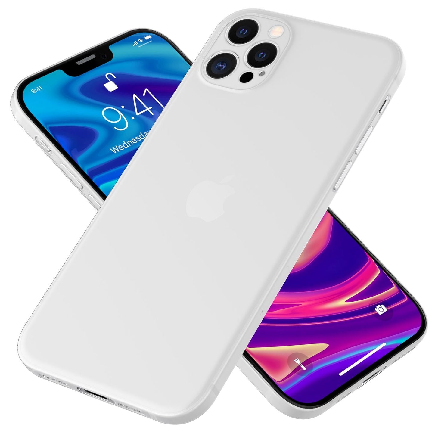 NALIA Ultra Slim Hardcase für iPhone 12 Pro – Matt-Transparent & 0.3mm Dünn – PHANTOM (Dünnes Cover & Kamera-Vollschutz) – Marke aus Berlin