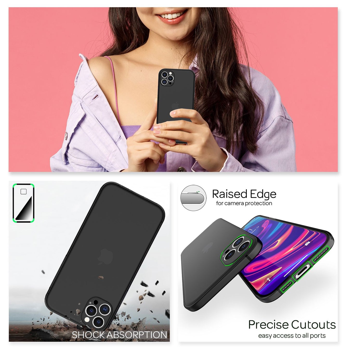 NALIA Ultra Slim Hardcase für iPhone 12 Pro – Matt-Transparent & 0.3mm Dünn – PHANTOM (Dünnes Cover & Kamera-Vollschutz) – Marke aus Berlin