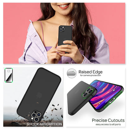 NALIA Ultra Slim Hardcase für iPhone 12 Pro – Matt-Transparent & 0.3mm Dünn – PHANTOM (Dünnes Cover & Kamera-Vollschutz) – Marke aus Berlin
