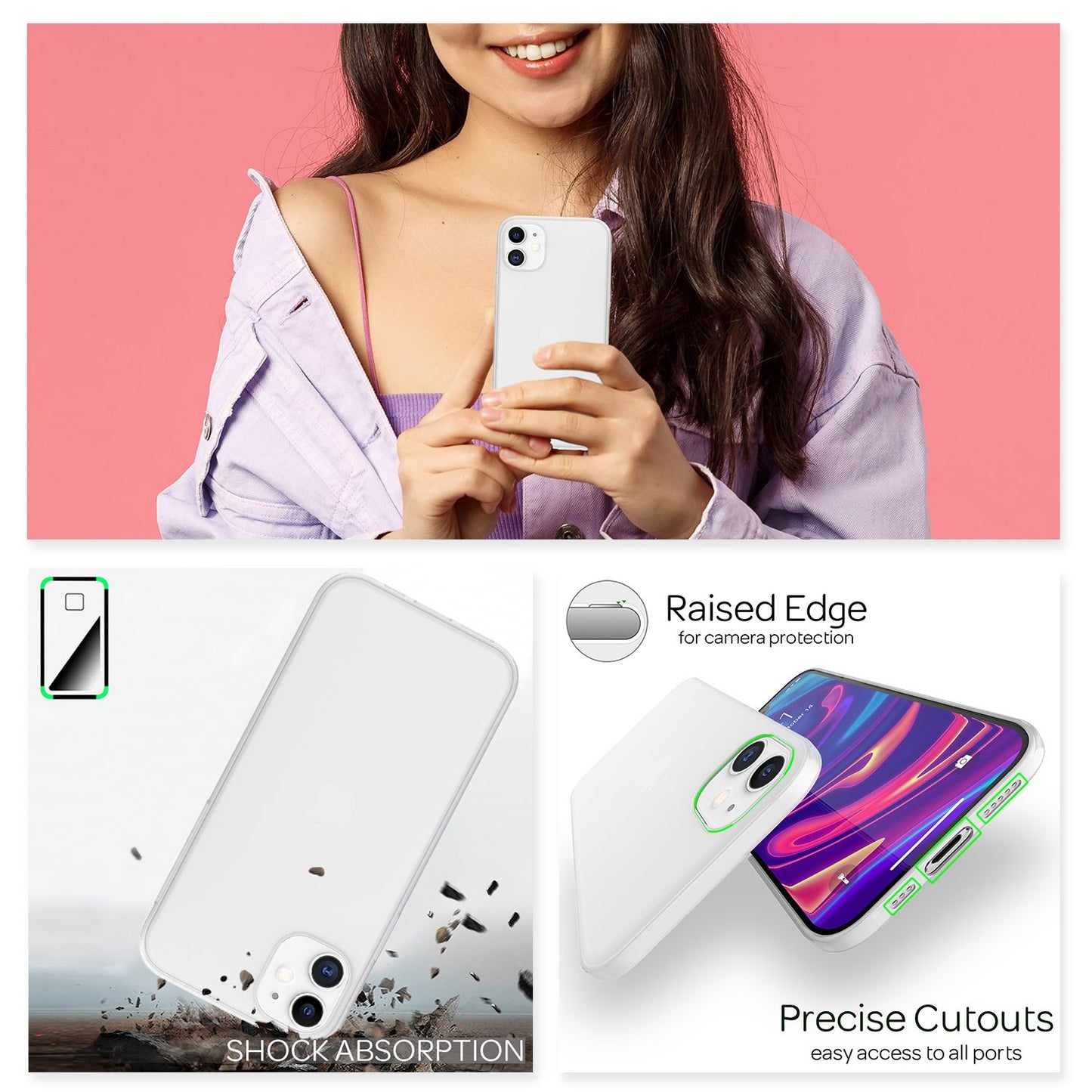 NALIA Ultra Slim Hardcase für iPhone 12 Pro – Matt-Transparent & 0.3mm Dünn – PHANTOM (Dünnes Cover & Kamera-Vollschutz) – Marke aus Berlin