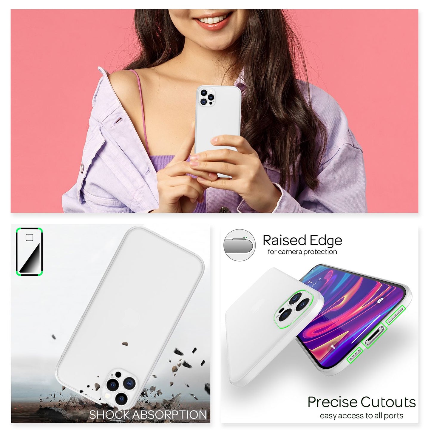 NALIA Ultra Slim Hardcase für iPhone 12 Pro – Matt-Transparent & 0.3mm Dünn – PHANTOM (Dünnes Cover & Kamera-Vollschutz) – Marke aus Berlin