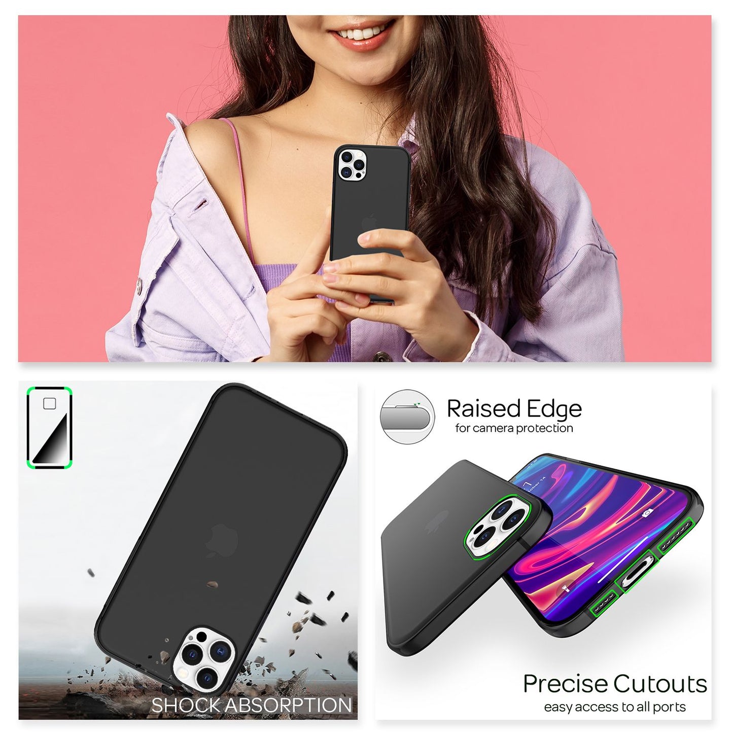 NALIA Ultra Slim Hardcase für iPhone 12 Pro Max – Matt-Transparent & 0.3mm Dünn – PHANTOM (Dünnes Cover & Kamera-Vollschutz) – Marke aus Berlin