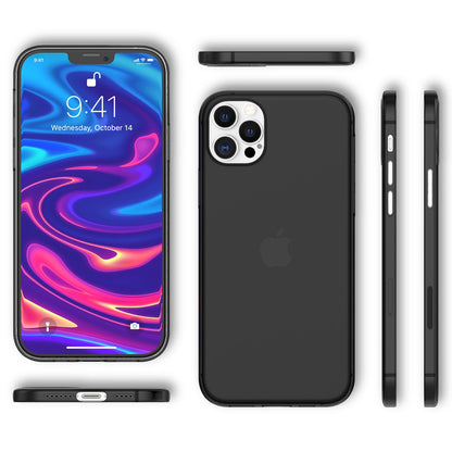 NALIA Ultra Slim Hardcase für iPhone 12 Pro Max – Matt-Transparent & 0.3mm Dünn – PHANTOM (Dünnes Cover & Kamera-Vollschutz) – Marke aus Berlin