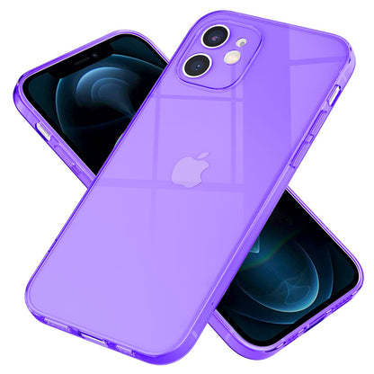 NALIA Neon Silikonhülle für iPhone 12 Mini – Knallige Signal-Farbe & Linsenschutz – VIBE (Transparentes Case) – Marke aus Berlin