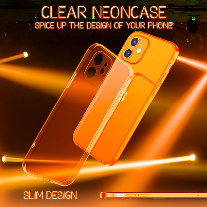 NALIA Neon Silikonhülle für iPhone 12 Mini – Knallige Signal-Farbe & Linsenschutz – VIBE (Transparentes Case) – Marke aus Berlin