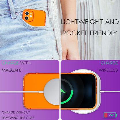 NALIA Neon Silikonhülle für iPhone 12 Mini – Knallige Signal-Farbe & Linsenschutz – VIBE (Transparentes Case) – Marke aus Berlin