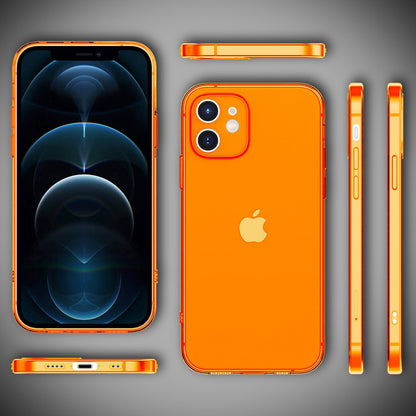 NALIA Neon Silikonhülle für iPhone 12 Mini – Knallige Signal-Farbe & Linsenschutz – VIBE (Transparentes Case) – Marke aus Berlin