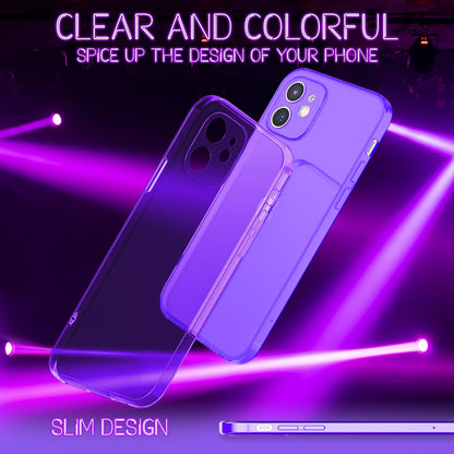 NALIA Neon Silikonhülle für iPhone 12 – Knallige Signal-Farbe & Linsenschutz – VIBE (Transparentes Case) – Marke aus Berlin