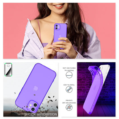 NALIA Neon Silikonhülle für iPhone 12 – Knallige Signal-Farbe & Linsenschutz – VIBE (Transparentes Case) – Marke aus Berlin