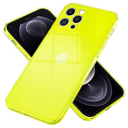 NALIA Neon Silikonhülle für iPhone 12 Pro – Knallige Signal-Farbe & Linsenschutz – VIBE (Transparentes Case) – Marke aus Berlin