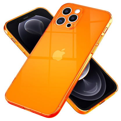 NALIA Neon Silikonhülle für iPhone 12 Pro Max – Knallige Signal-Farbe & Linsenschutz – VIBE (Transparentes Case) – Marke aus Berlin