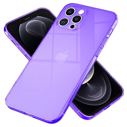 NALIA Neon Silikonhülle für iPhone 12 Pro Max – Knallige Signal-Farbe & Linsenschutz – VIBE (Transparentes Case) – Marke aus Berlin