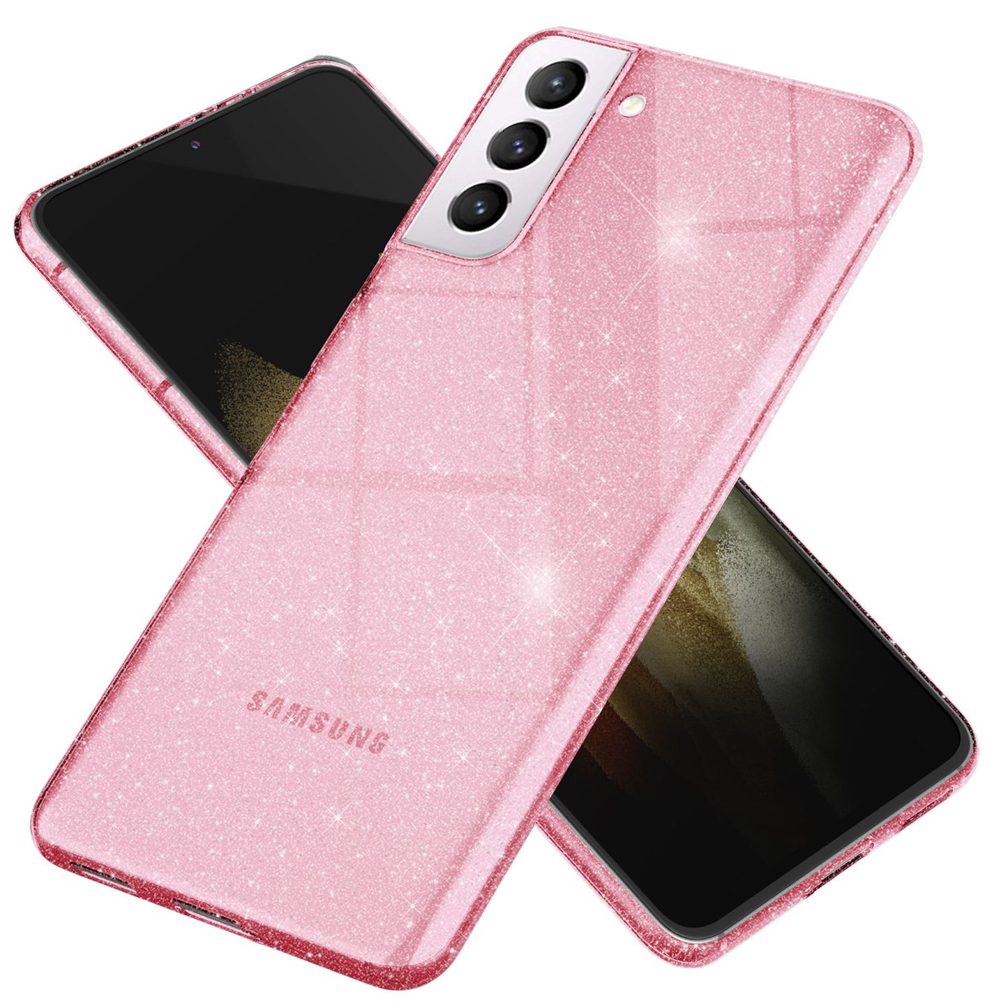 NALIA Glitzerhülle für Samsung Galaxy S21 – Funkelndes Silikon Case – DAZZLIN (Transparent & Stoßfest) – Marke aus Berlin