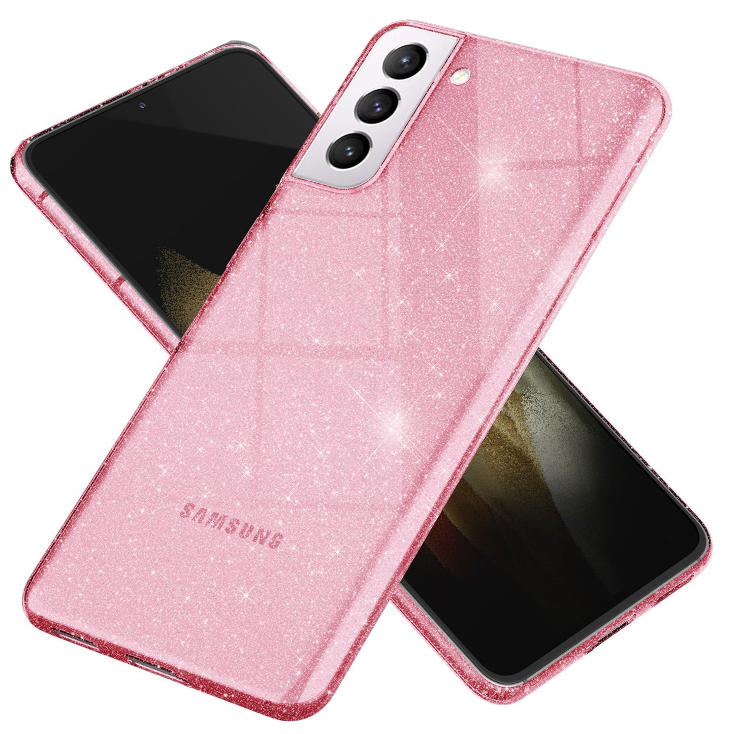 NALIA Glitzerhülle für Samsung Galaxy S21 Plus – Funkelndes Silikon Case – DAZZLIN (Transparent & Stoßfest) – Marke aus Berlin