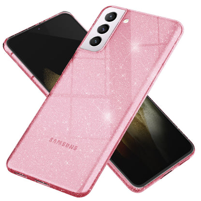 NALIA Glitzerhülle für Samsung Galaxy S21 Plus – Funkelndes Silikon Case – DAZZLIN (Transparent & Stoßfest) – Marke aus Berlin