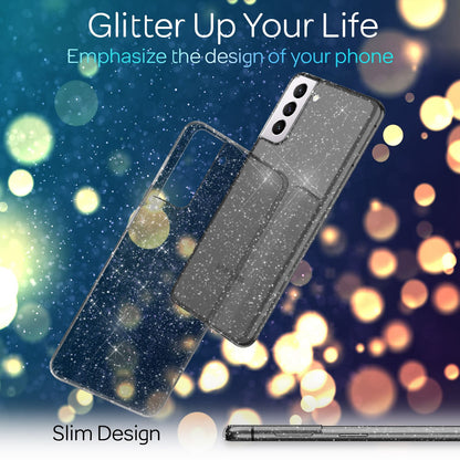 NALIA Glitzerhülle für Samsung Galaxy S21 Plus – Funkelndes Silikon Case – DAZZLIN (Transparent & Stoßfest) – Marke aus Berlin