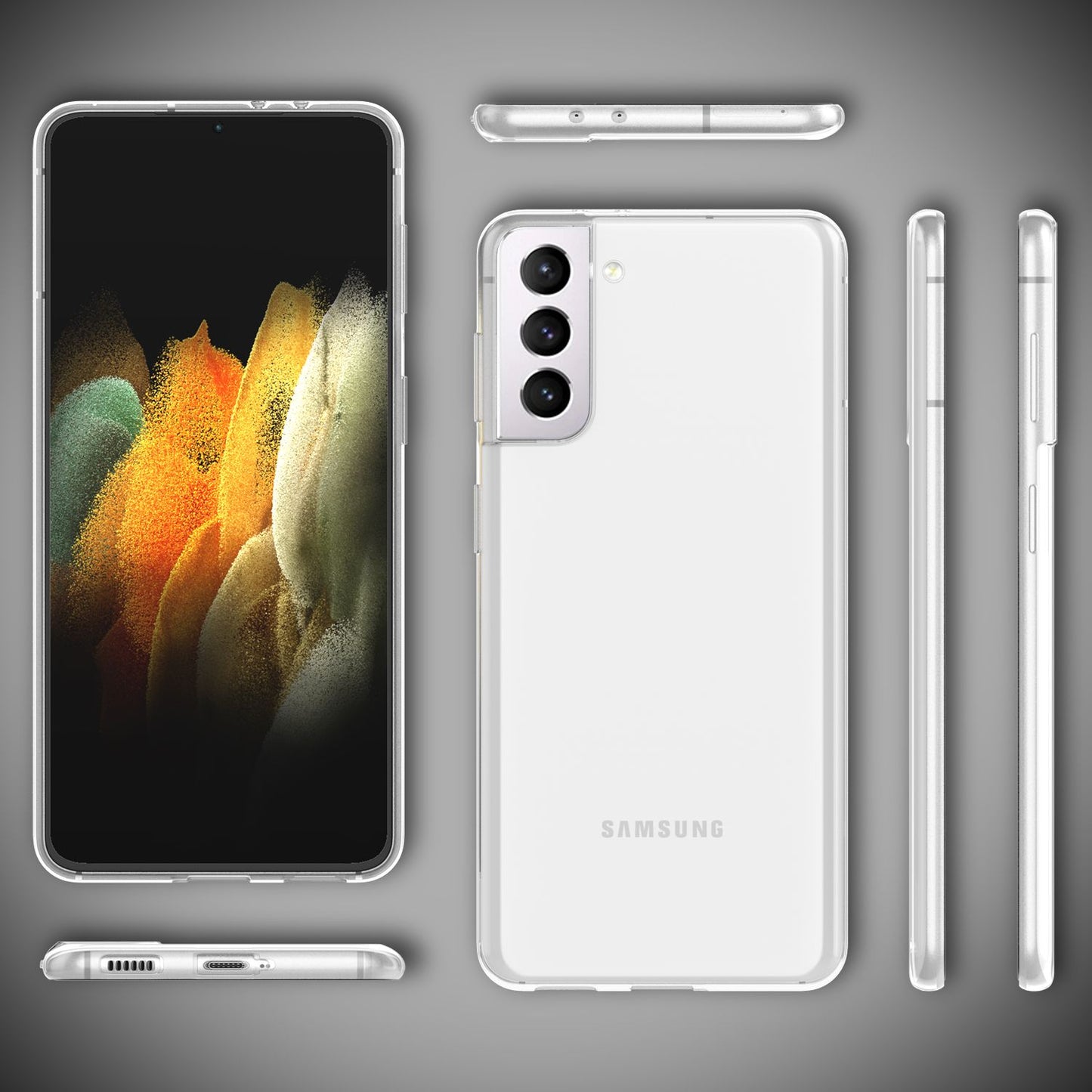 NALIA Transparente Silikonhülle für Samsung Galaxy S21 – Anti-Gelb & Rutschfest – GLAZE (Handyhülle Kristallklar, Schlank & Stoßfest) – Marke aus Berlin