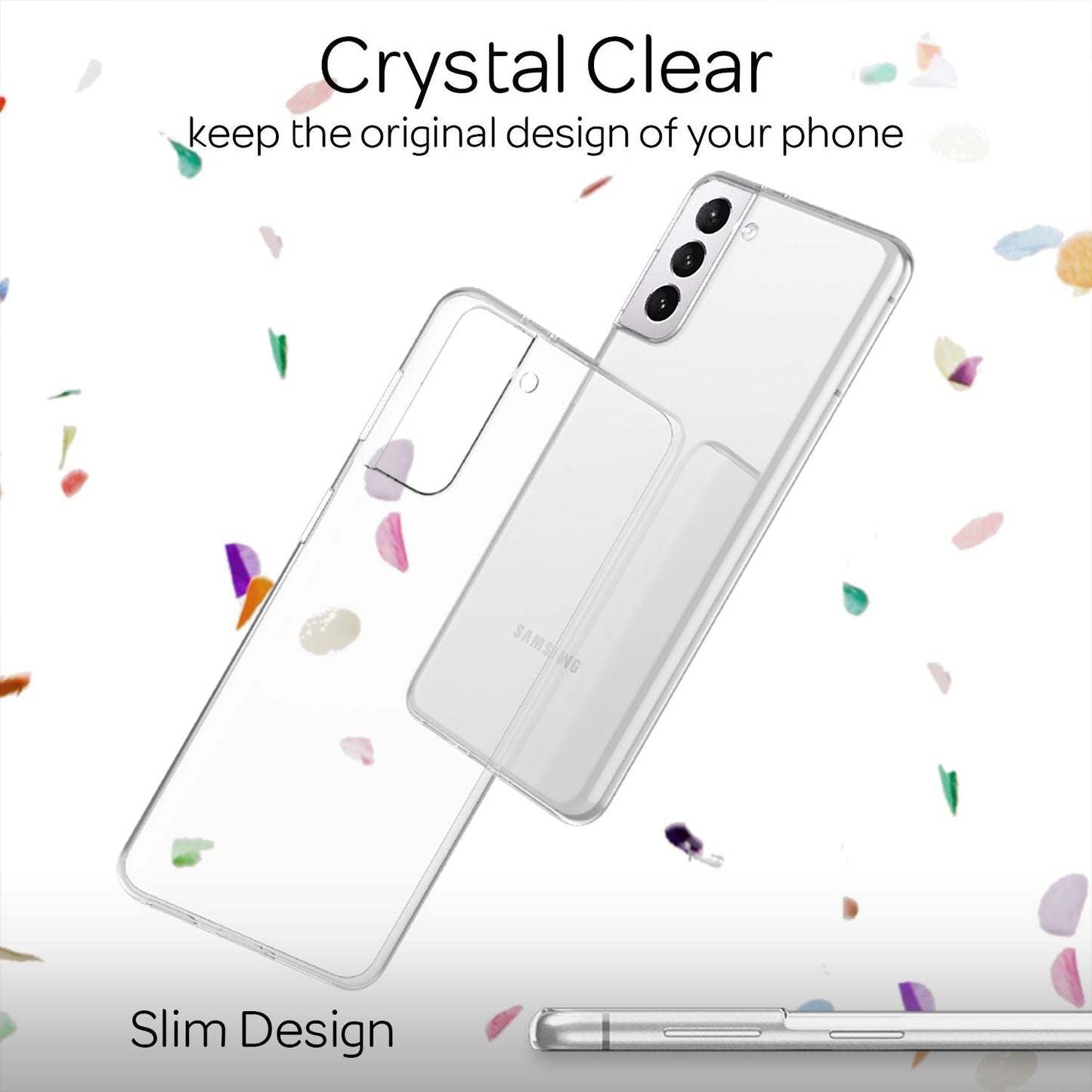 NALIA Transparente Silikonhülle für Samsung Galaxy S21 Plus – Anti-Gelb & Rutschfest – GLAZE (Handyhülle Kristallklar, Schlank & Stoßfest) – Marke aus Berlin