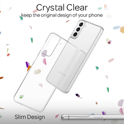 NALIA Transparente Silikonhülle für Samsung Galaxy S21 Plus – Anti-Gelb & Rutschfest – GLAZE (Handyhülle Kristallklar, Schlank & Stoßfest) – Marke aus Berlin
