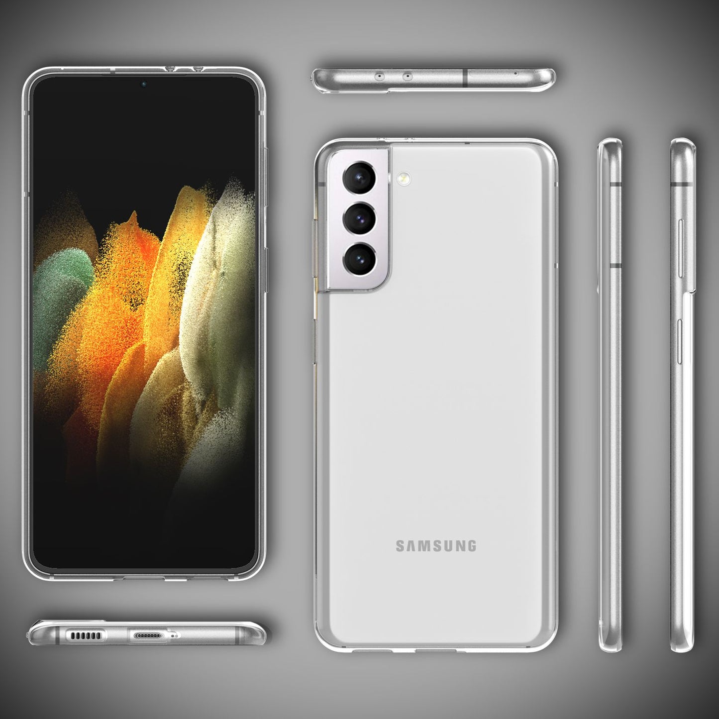 NALIA Transparente Silikonhülle für Samsung Galaxy S21 Plus – Anti-Gelb & Rutschfest – GLAZE (Handyhülle Kristallklar, Schlank & Stoßfest) – Marke aus Berlin
