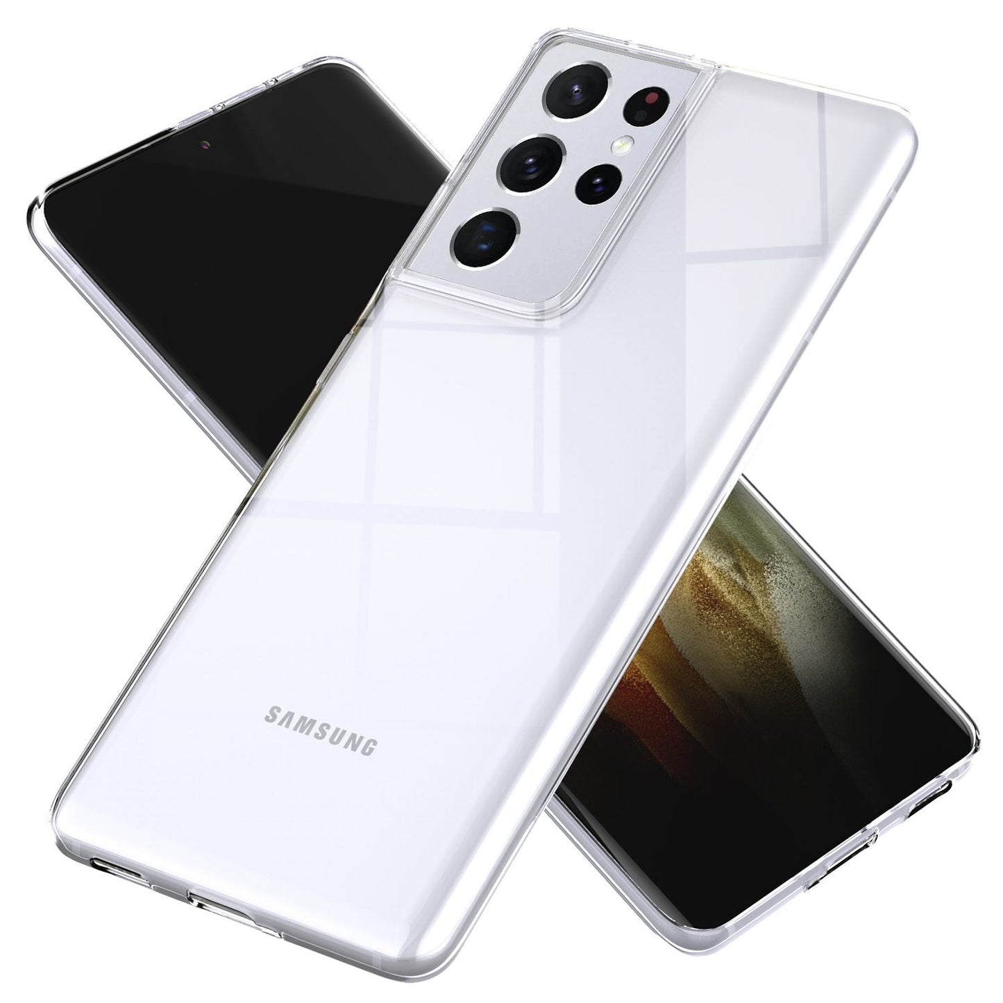 NALIA Transparente Silikonhülle für Samsung Galaxy S21 Ultra – Anti-Gelb & Rutschfest – GLAZE (Handyhülle Kristallklar, Schlank & Stoßfest) – Marke aus Berlin