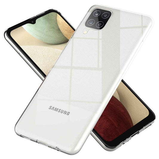 NALIA Transparente Silikonhülle für Samsung Galaxy A12 – Anti-Gelb & Rutschfest – GLAZE (Handyhülle Kristallklar, Schlank & Stoßfest) – Marke aus Berlin