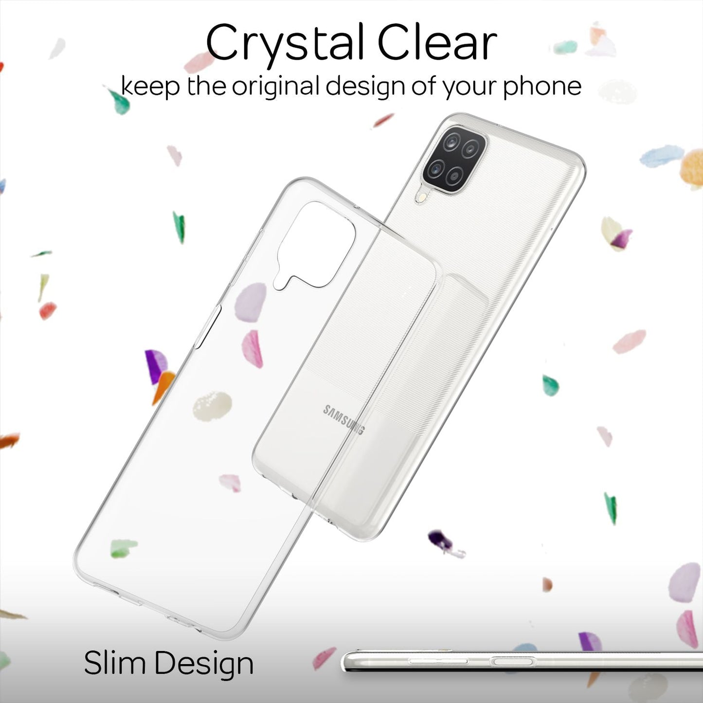 NALIA Transparente Silikonhülle für Samsung Galaxy A12 – Anti-Gelb & Rutschfest – GLAZE (Handyhülle Kristallklar, Schlank & Stoßfest) – Marke aus Berlin