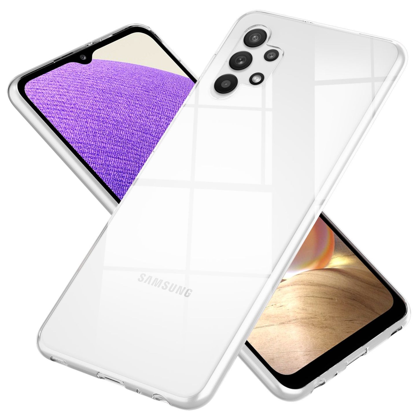 NALIA Transparente Silikonhülle für Samsung Galaxy A32 5G – Anti-Gelb & Rutschfest – GLAZE (Handyhülle Kristallklar, Schlank & Stoßfest) – Marke aus Berlin