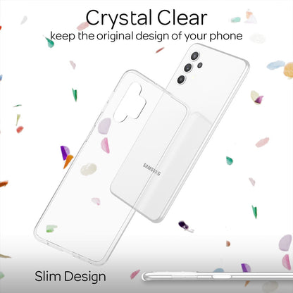 NALIA Transparente Silikonhülle für Samsung Galaxy A32 5G – Anti-Gelb & Rutschfest – GLAZE (Handyhülle Kristallklar, Schlank & Stoßfest) – Marke aus Berlin