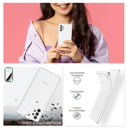 NALIA Transparente Silikonhülle für Samsung Galaxy A32 5G – Anti-Gelb & Rutschfest – GLAZE (Handyhülle Kristallklar, Schlank & Stoßfest) – Marke aus Berlin