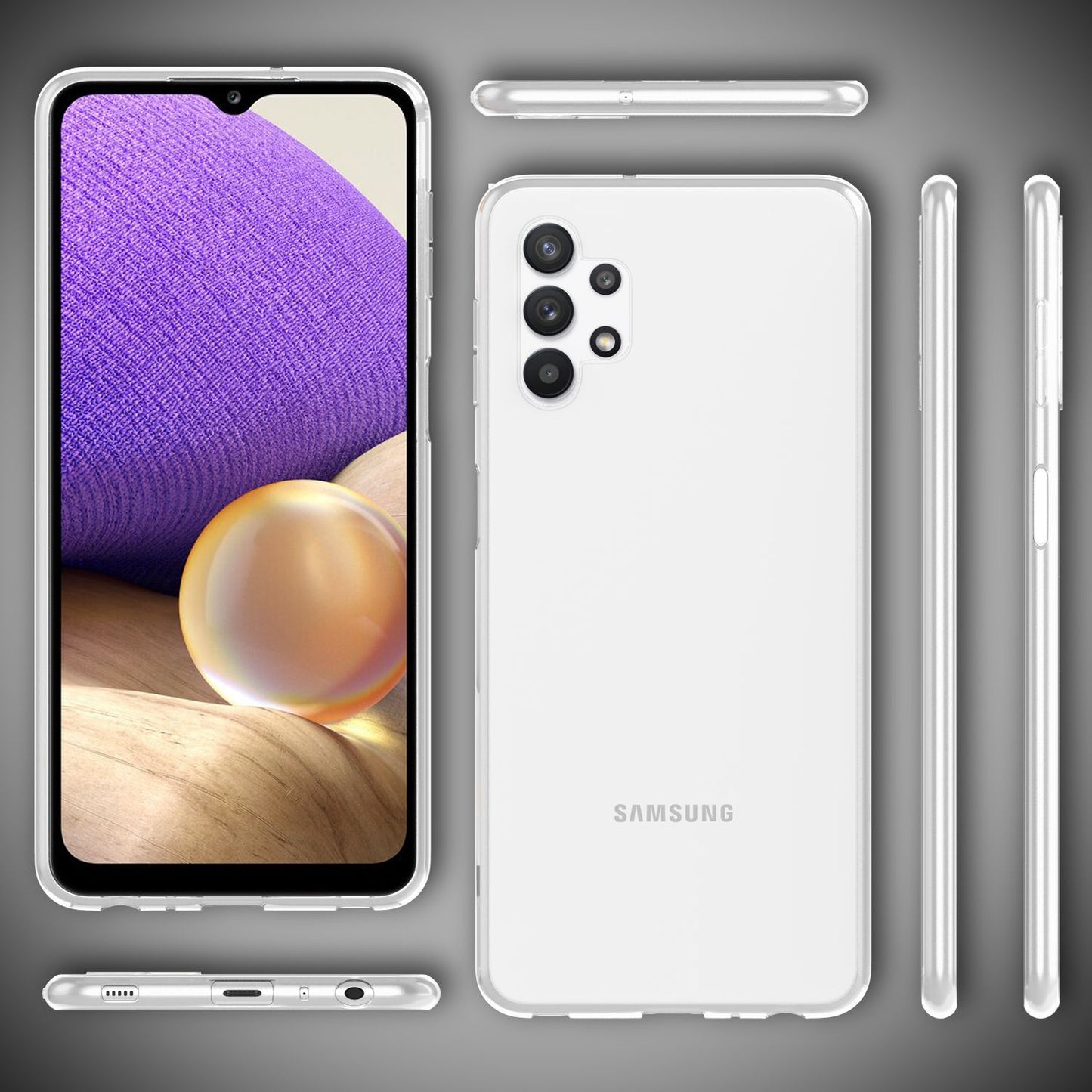 NALIA Transparente Silikonhülle für Samsung Galaxy A32 5G – Anti-Gelb & Rutschfest – GLAZE (Handyhülle Kristallklar, Schlank & Stoßfest) – Marke aus Berlin